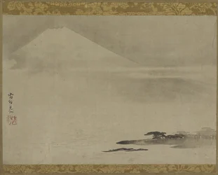 Landscape: Mt. Fuji from the Sea, Hanging Scroll (Mounted on Panel), Late 17th-Early 18th Century